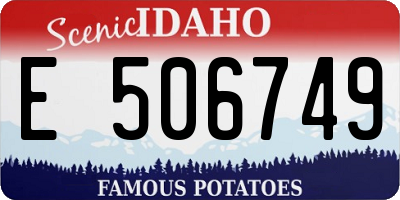 ID license plate E506749