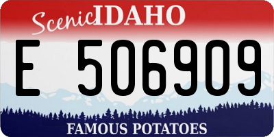 ID license plate E506909