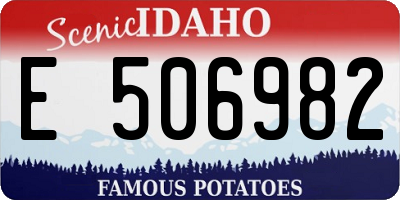 ID license plate E506982