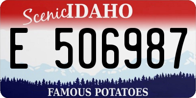 ID license plate E506987