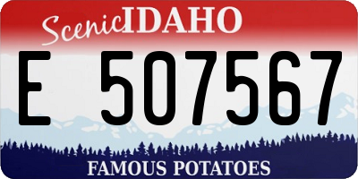 ID license plate E507567