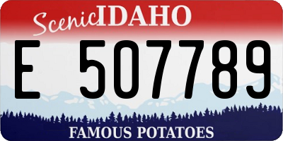 ID license plate E507789