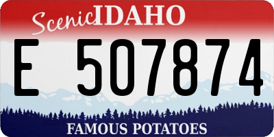 ID license plate E507874