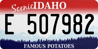 ID license plate E507982