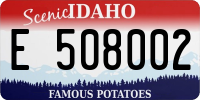 ID license plate E508002