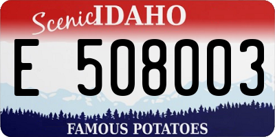 ID license plate E508003