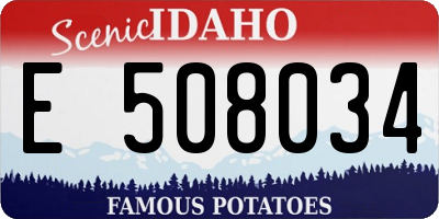 ID license plate E508034