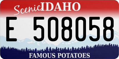 ID license plate E508058