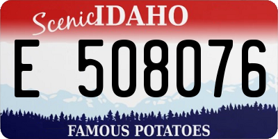 ID license plate E508076
