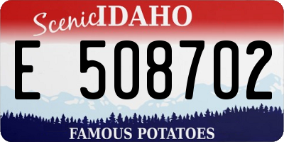 ID license plate E508702