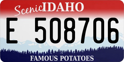 ID license plate E508706