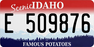 ID license plate E509876