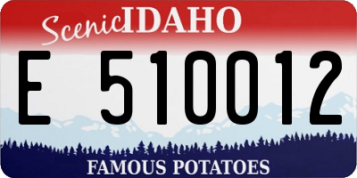 ID license plate E510012