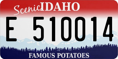 ID license plate E510014
