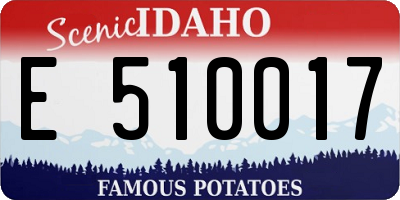 ID license plate E510017