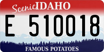 ID license plate E510018