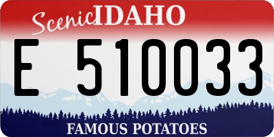 ID license plate E510033