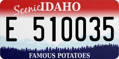 ID license plate E510035