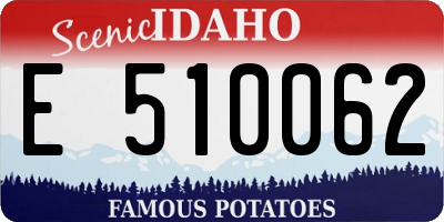 ID license plate E510062