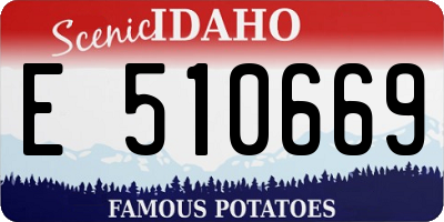 ID license plate E510669