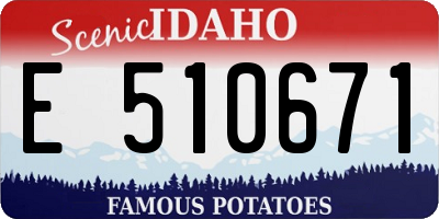ID license plate E510671