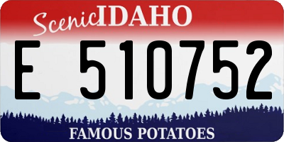 ID license plate E510752