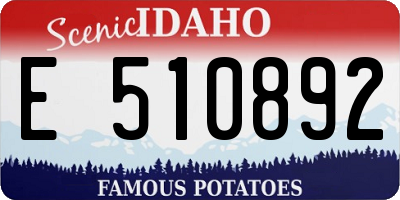 ID license plate E510892
