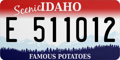 ID license plate E511012