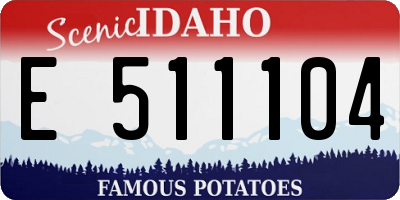 ID license plate E511104