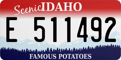 ID license plate E511492