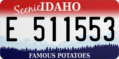 ID license plate E511553