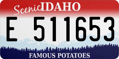 ID license plate E511653