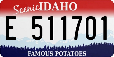 ID license plate E511701