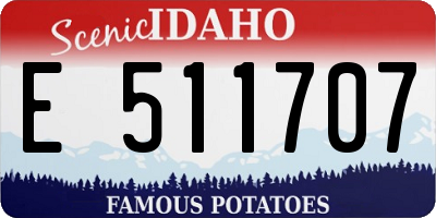 ID license plate E511707
