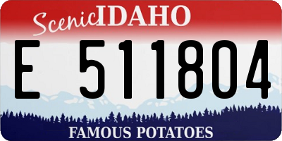 ID license plate E511804