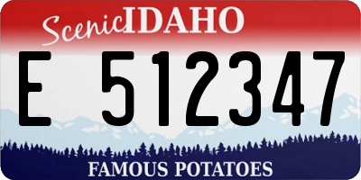 ID license plate E512347