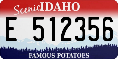 ID license plate E512356