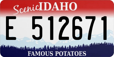 ID license plate E512671