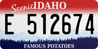 ID license plate E512674