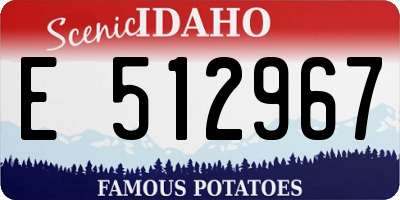 ID license plate E512967