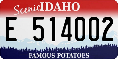 ID license plate E514002