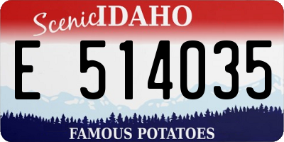 ID license plate E514035