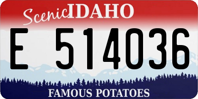 ID license plate E514036