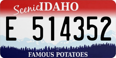 ID license plate E514352