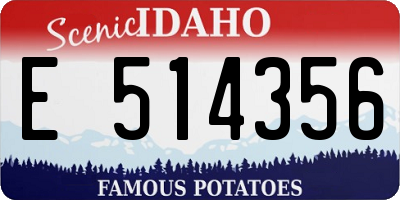 ID license plate E514356