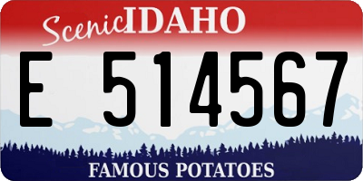 ID license plate E514567