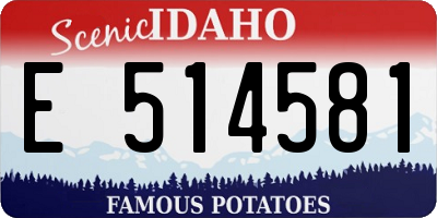 ID license plate E514581