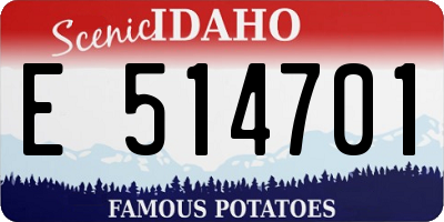 ID license plate E514701