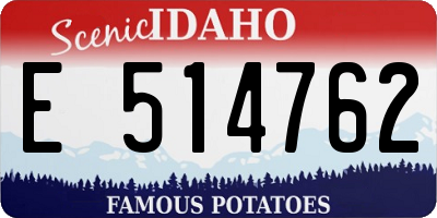 ID license plate E514762