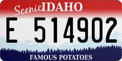 ID license plate E514902